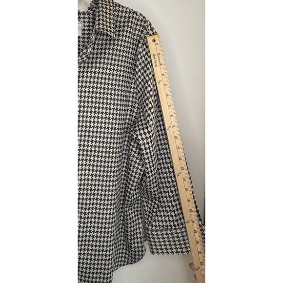 Chico’s No-Iron Coolmax All-Seasons Stretch Shirt Women’s 3 (16) Black White - Picture 7 of 11